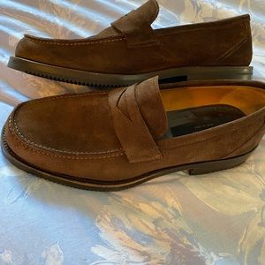 Mens to boot New York Adam Derrick chocolate suede loafers made in Italy 11.5